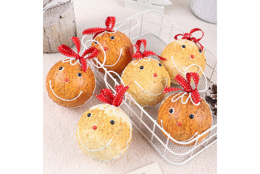 **8cm Painted Gingerbread Man Foam Christmas Ball Set**