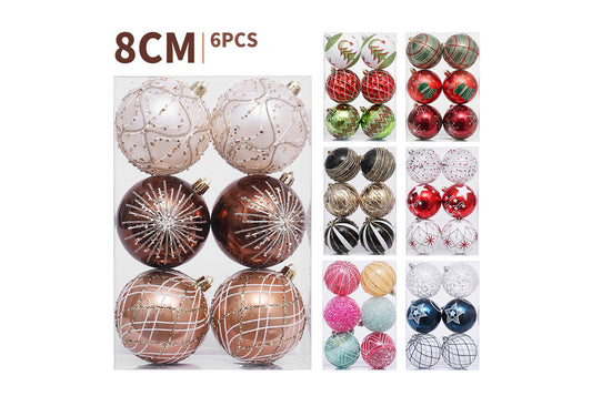**Set of 6 Painted Christmas Balls**