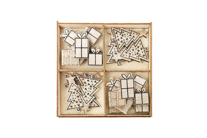 **Wooden Christmas Window and Wall Decal Set (Includes Ornaments)**
