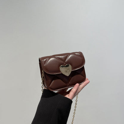 Solid color chain small square bag
