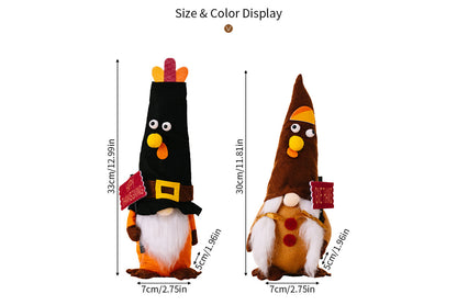 **Thanksgiving Turkey Gnome Figurine | Harvest Season Decorative Figurine**