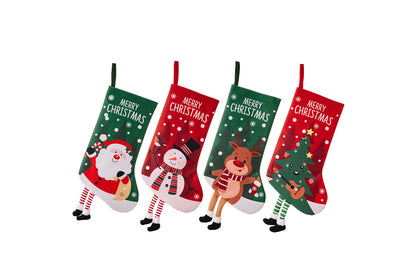 **Christmas Hanging Stockings (4 Colorful Printed Gift Stockings)**