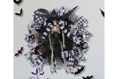 Halloween Witch Hat Skull Mesh Garland |