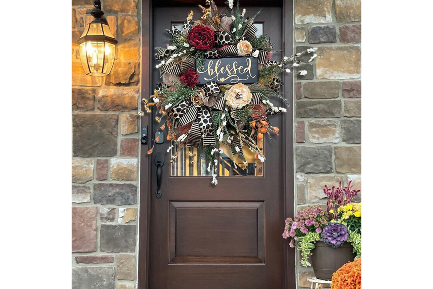 Autumn Thanksgiving Wreath | Simulated Plant Door Decoration