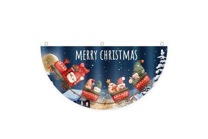 **Christmas Fan-Shaped Flag Outdoor Decoration**