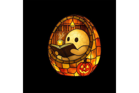 **Halloween Ghost Reading Lamp Resin Ornament**