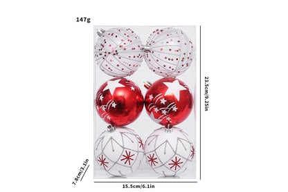 **Set of 6 Painted Christmas Balls**