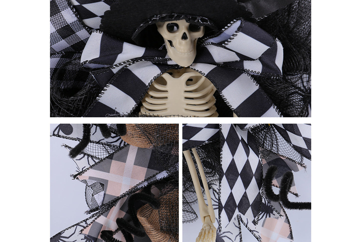 Halloween Witch Hat Skull Mesh Garland |