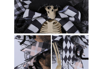 Halloween Witch Hat Skull Mesh Garland |