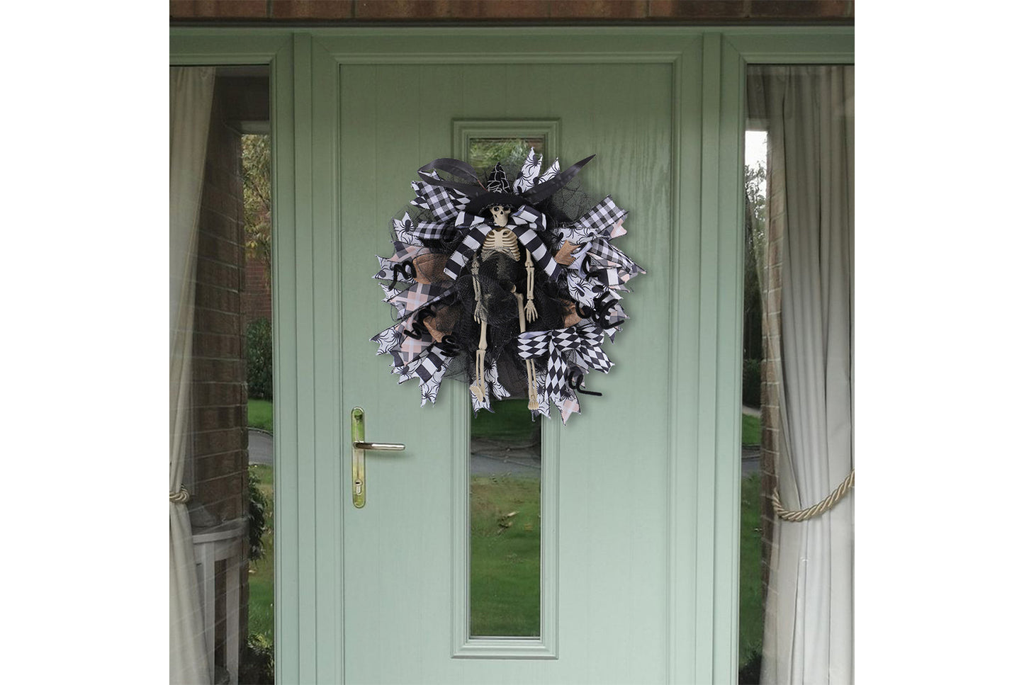 Halloween Witch Hat Skull Mesh Garland |