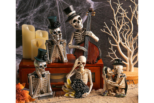 **Halloween Cartoon Skeleton Figure | Funny Resin Decoration**