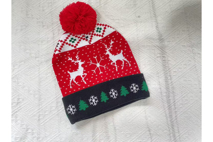 **Christmas Light-Up Wool Hat (Winter Warm Jacquard Knit Hat)**