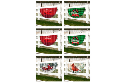 **Christmas Fan-Shaped Flag Outdoor Decoration**