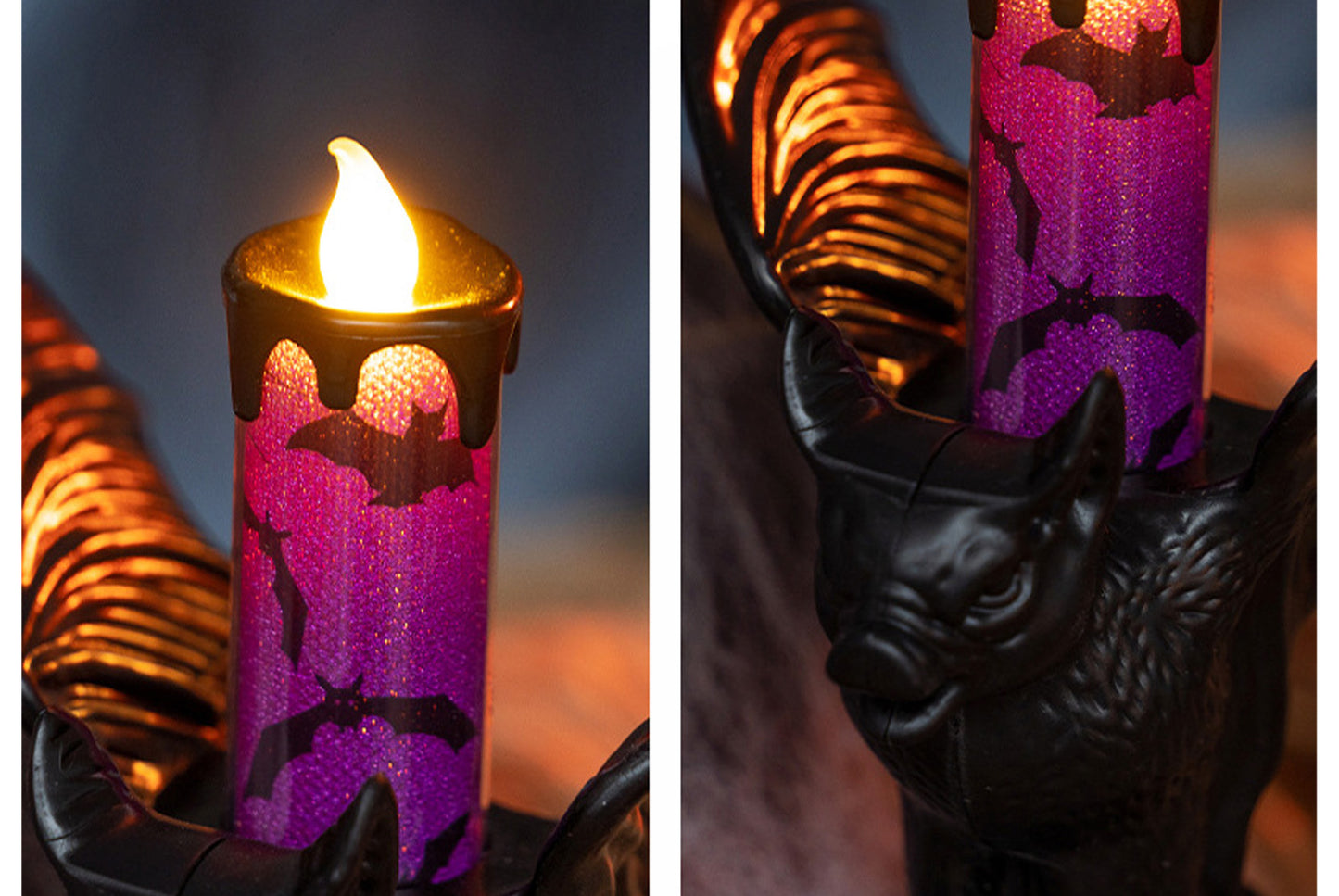 **Halloween LED Electronic Candle | Bat-Shaped Decorative Night Light**