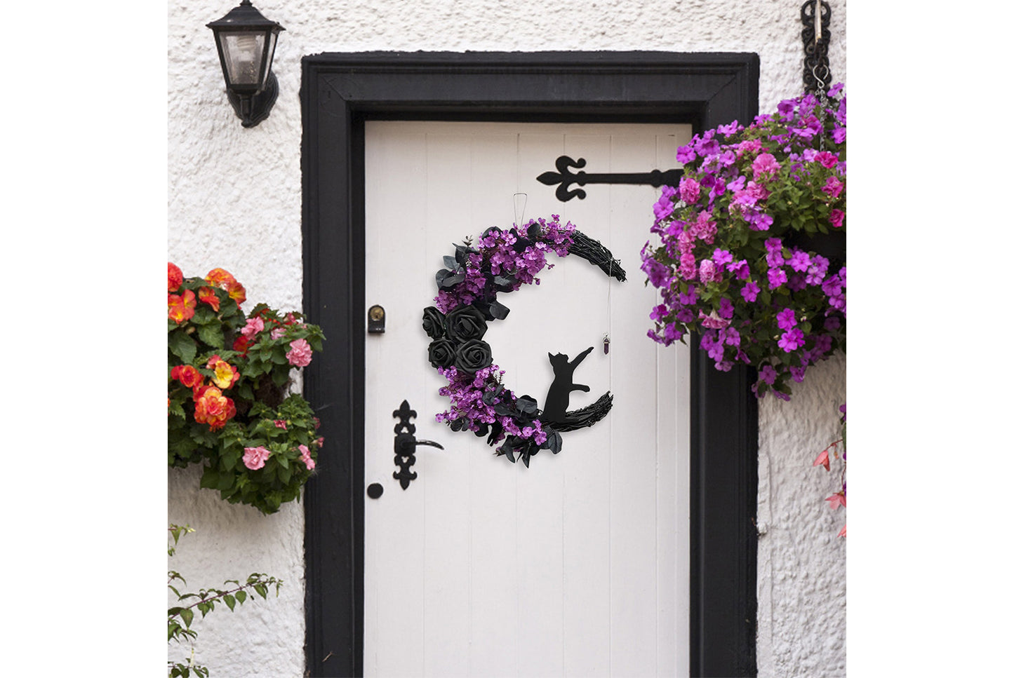 Simulated Black Rose Garland Halloween Decorations