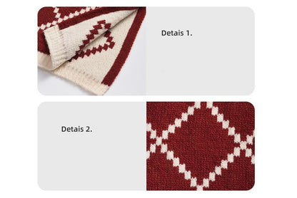 **Christmas Red Knitted Scarf (Winter Warmth Essential)**