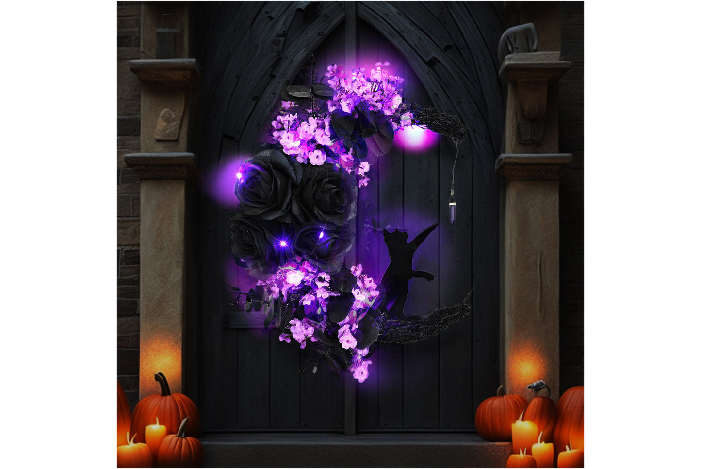 Halloween Moon Cat Garland