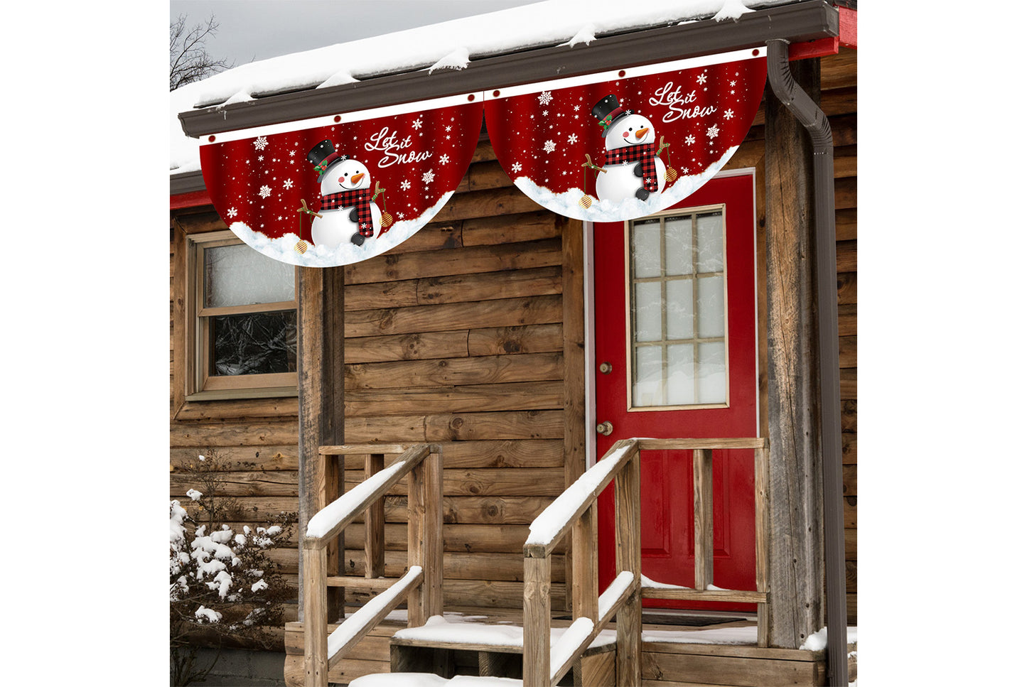 **Christmas Fan-Shaped Flag Outdoor Decoration**