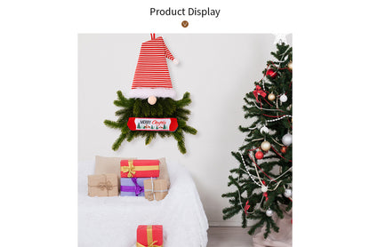 **Christmas Elf Wreath with Faceless Doll Decoration**