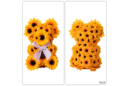 Sunflower Bear Plush | Sunflower Gnome Decorative Figurine