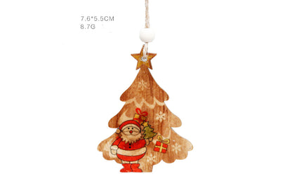 Wooden Painted Christmas Ornaments (Christmas Tree Decoration Set)