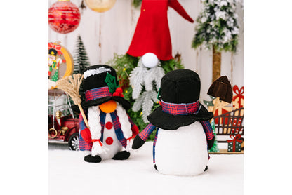 **Christmas Faceless Doll, Snowman, and Goblin Ornament Set**