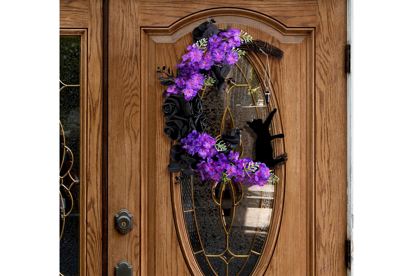 Simulated Black Rose Garland Halloween Decorations