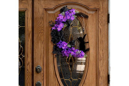 Simulated Black Rose Garland Halloween Decorations