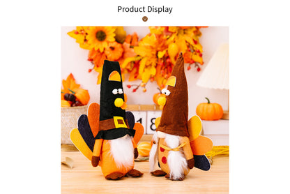 Thanksgiving Spread-Tail Turkey Gnome Ornament