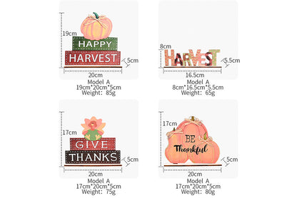 Thanksgiving Wooden Ornaments | Creative Alphabet Print Desktop Decoration