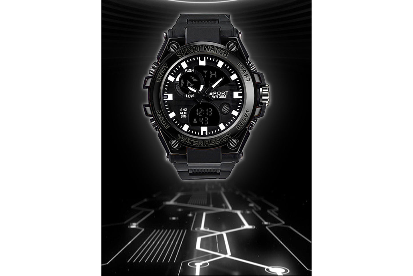 Waterproof sports electronic watch