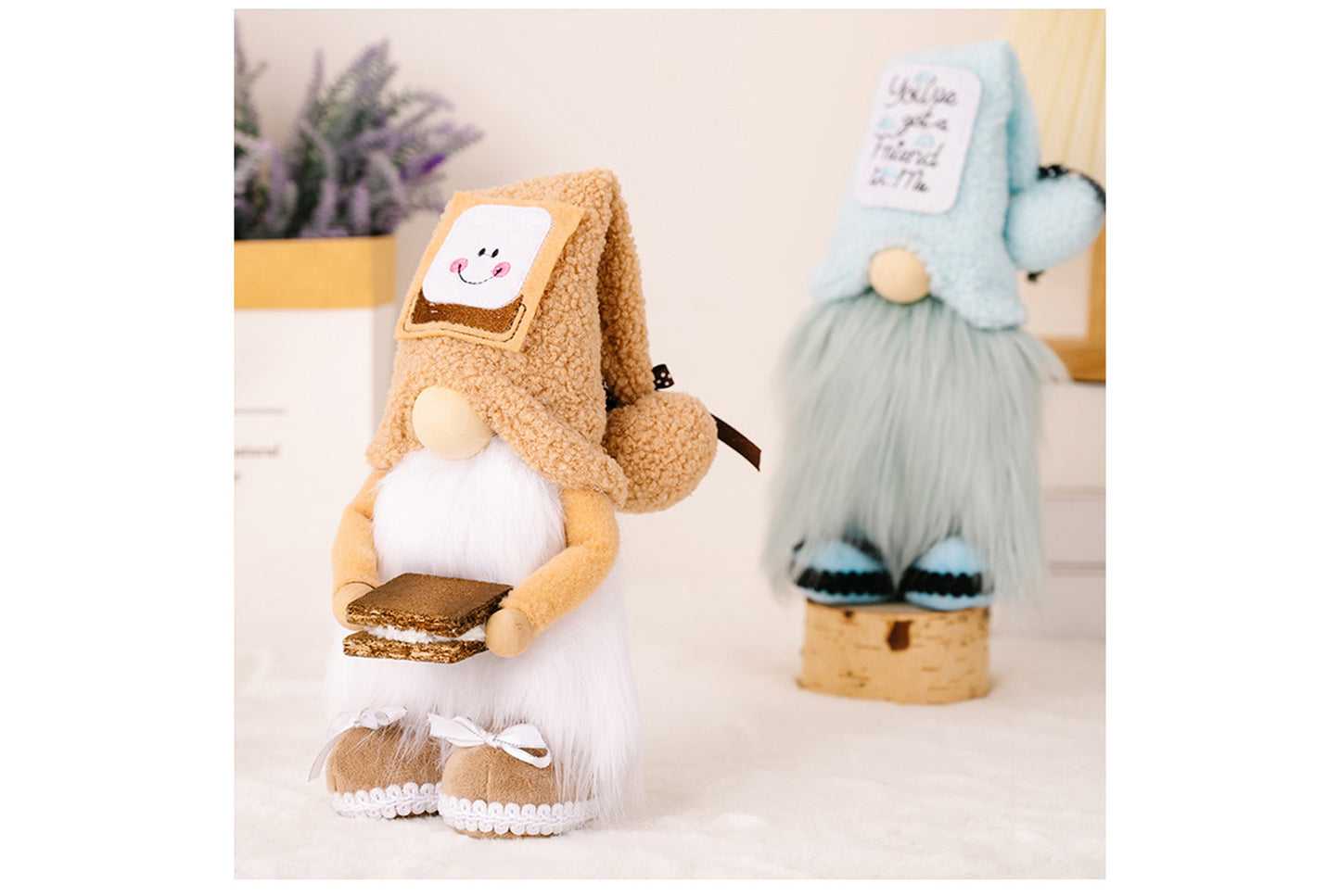**Holiday Plush Gnome | Cow Biscuit-Shaped Ornament**