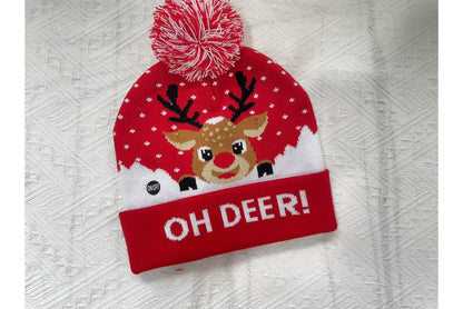 **Christmas Light-Up Wool Hat (Winter Warm Jacquard Knit Hat)**