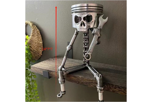 **Steampunk Skull Sculpture | Resin Gear Mechanical Ornament**