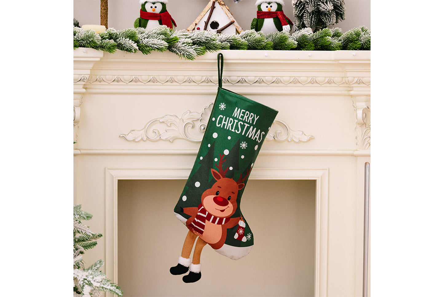 **Christmas Hanging Stockings (4 Colorful Printed Gift Stockings)**