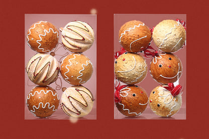 **8cm Painted Gingerbread Man Foam Christmas Ball Set**