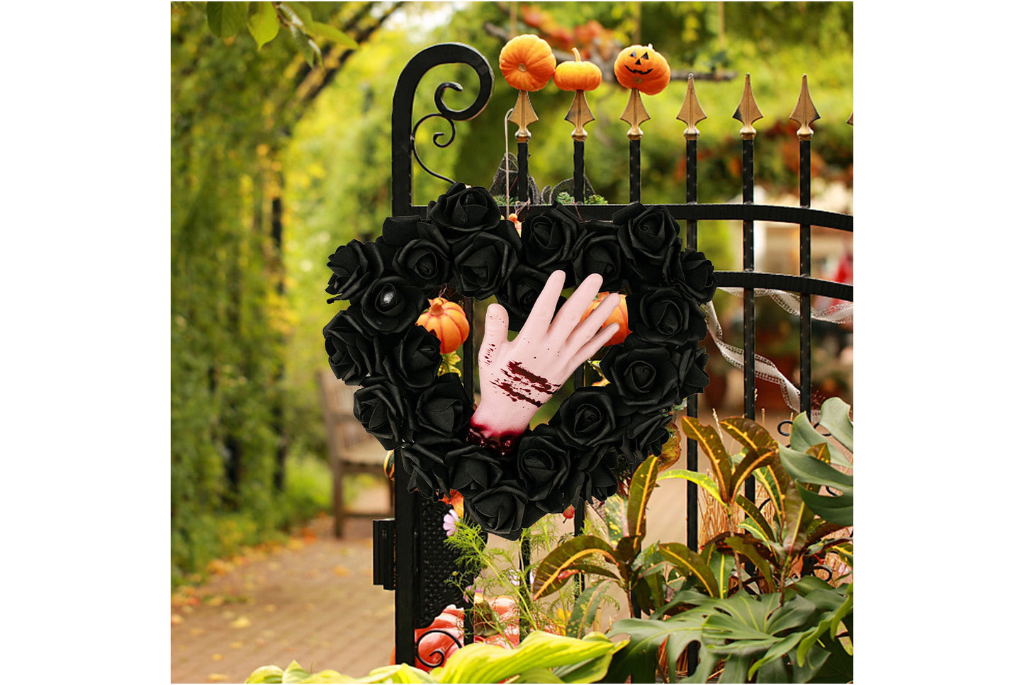 Halloween Bloody Hand Ivy Wreath