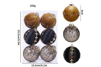 **Exquisite Cloth-Wrapped Foam Christmas Ball Set**