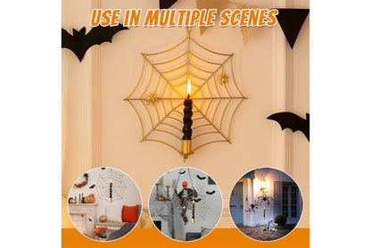 **Spider Web Candle Holder Metal Wall Decor**