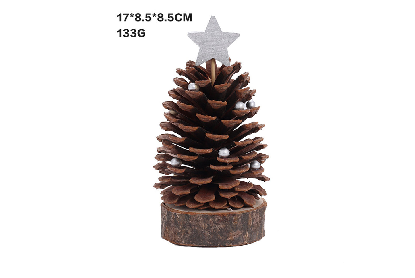 **Pine Cone Mini Christmas Tree Ornament (Gold and Silver)**