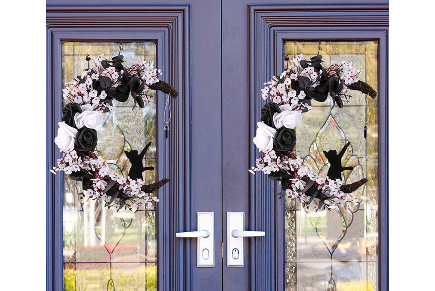 Halloween White Flower, Black Rose