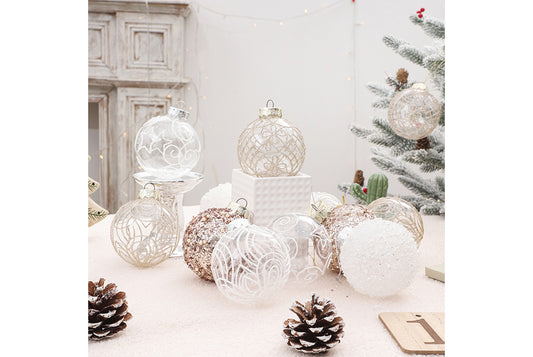 **8cm/6pcs Premium Transparent Painted Christmas Ball Gift Box**