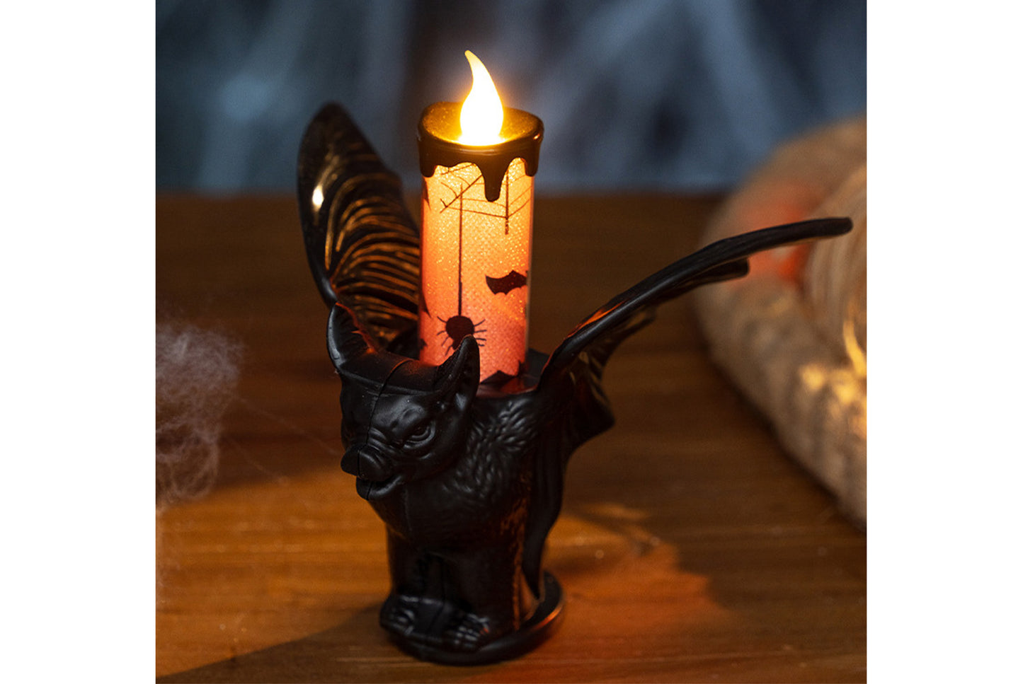 **Halloween LED Electronic Candle | Bat-Shaped Decorative Night Light**