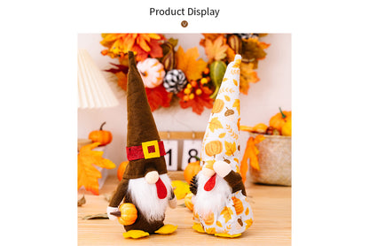 Thanksgiving Turkey Gnome Ornament | Pumpkin and Pine Cone Doll Ornament