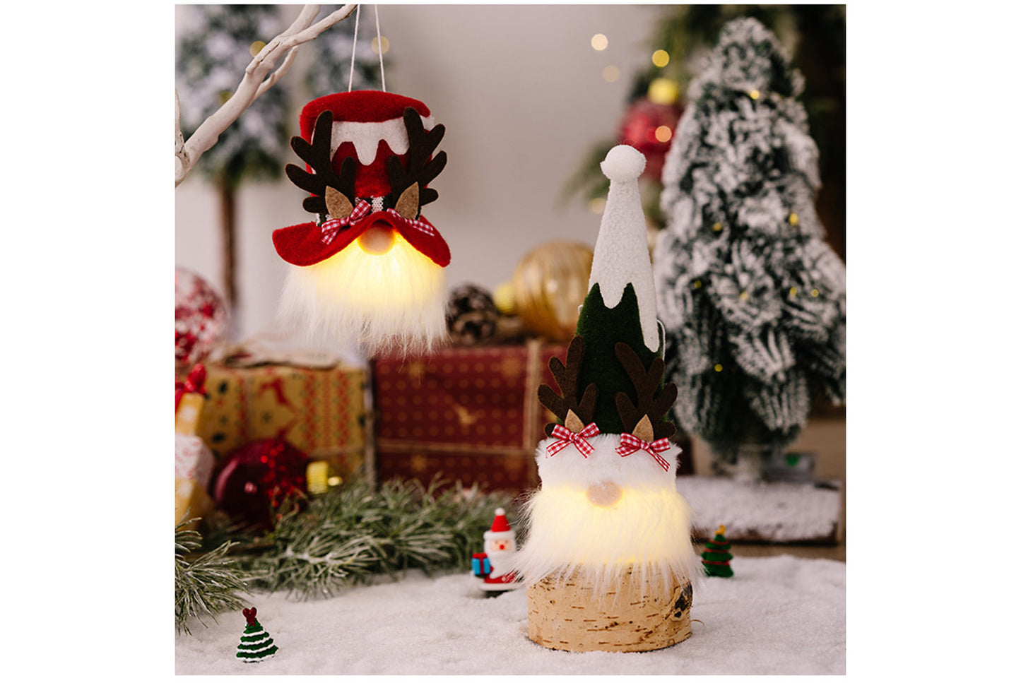 **Christmas Antler Bow Rudolph Illuminated Pendant**