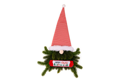 **Christmas Elf Wreath with Faceless Doll Decoration**