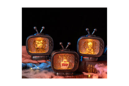 **Halloween TV Light | Ghost Skull Themed Desktop Ornament**