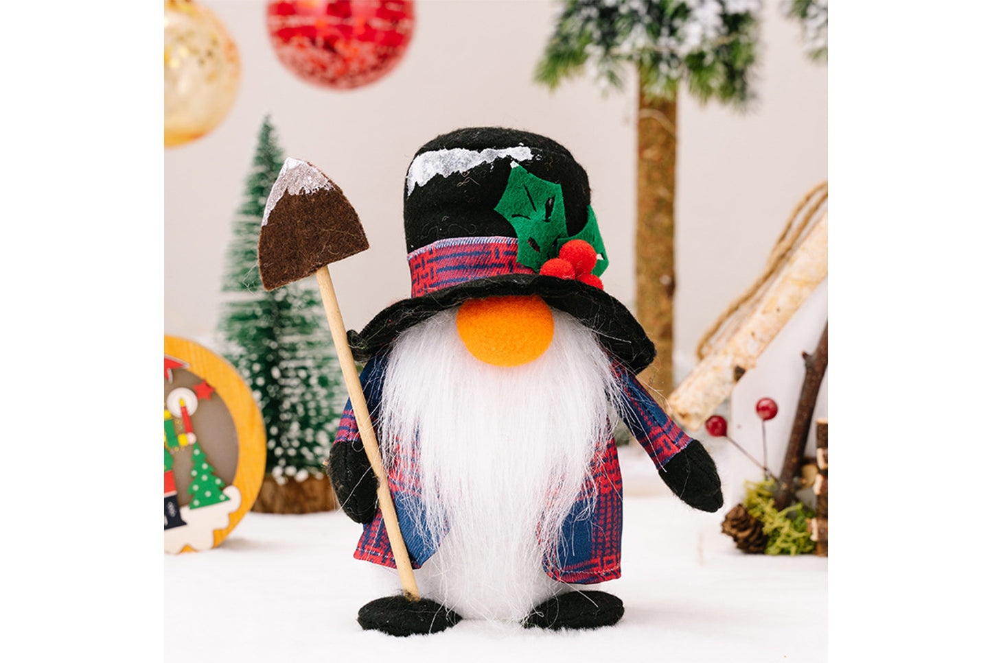 **Christmas Faceless Doll, Snowman, and Goblin Ornament Set**