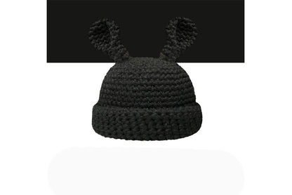 **Handmade Bunny Ear Knitted Hat (Autumn/Winter Warm Knitted Hat)**