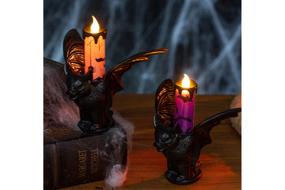 **Halloween LED Electronic Candle | Bat-Shaped Decorative Night Light**